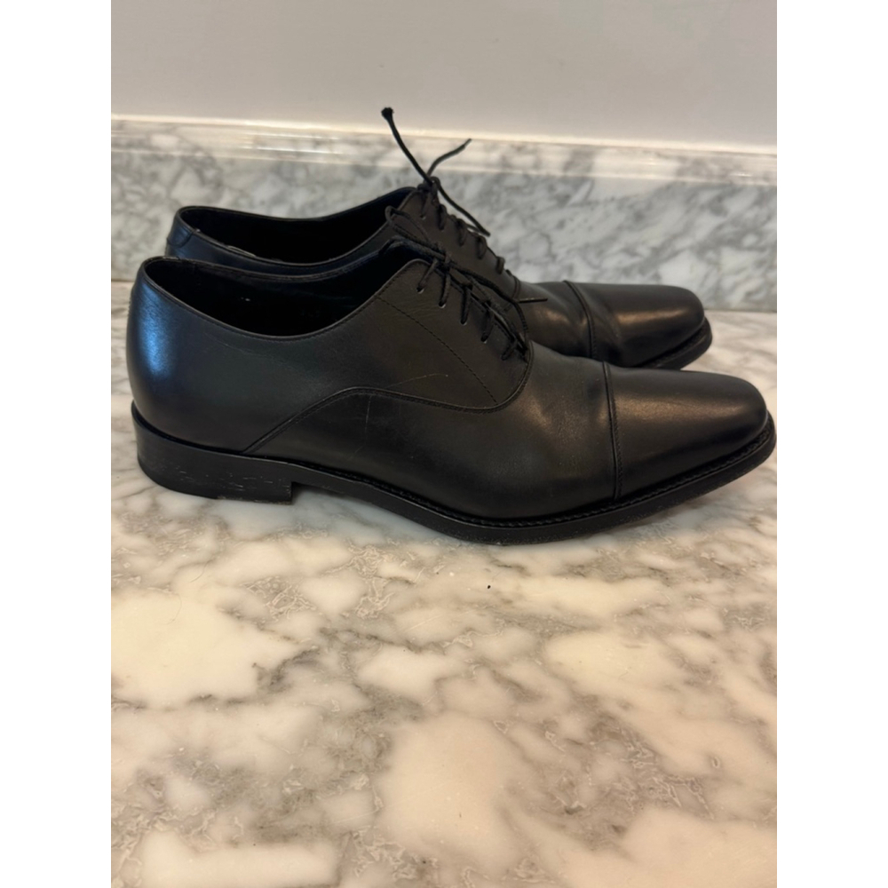 Giorgio Armani Black Leather Cap Toe Oxford Dress Shoes Mens EU 43 US 10 - Picture 6 of 12